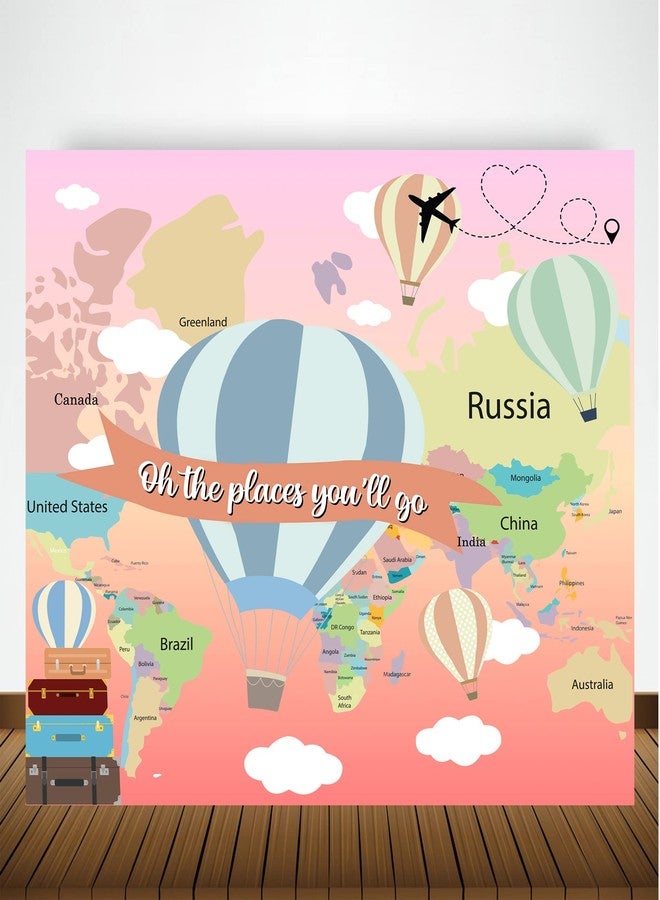 ثيم ماي بارتي خلفية حفلة عيد ميلاد "أعلى وأعلى" - خلفية هوائية ساخنة للتصوير الفوتوغرافي، لافتة، ديكور طاولة كعكة، ديكور منزلي، خلفية كشك تصوير (7 أقدام × 5 أقدام) - Image 1